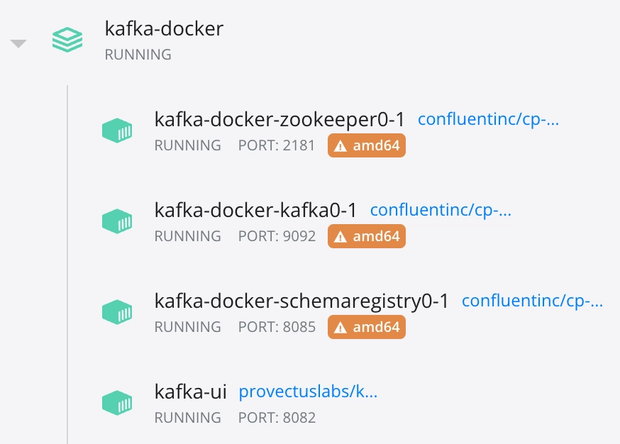 Docker Kafka containers